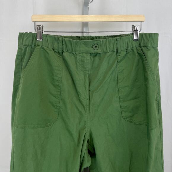 UNIVERSAL STANDARD Breezy Weekend Pants Twill Slim Straight Casual Green S 14 16 - Picture 4 of 12